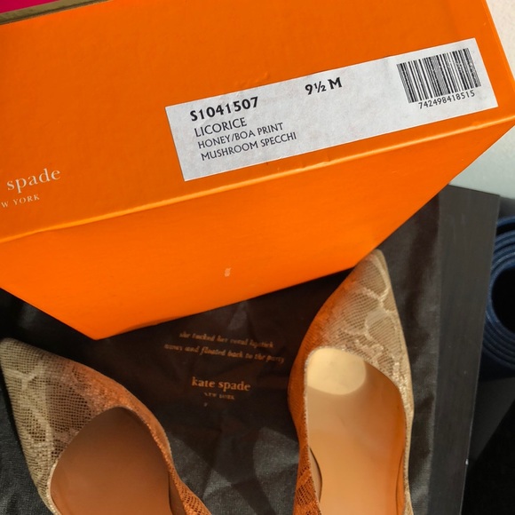 Kate Spade Licorice Pumps - Honey Boa Print 9.5 - Picture 4 of 8